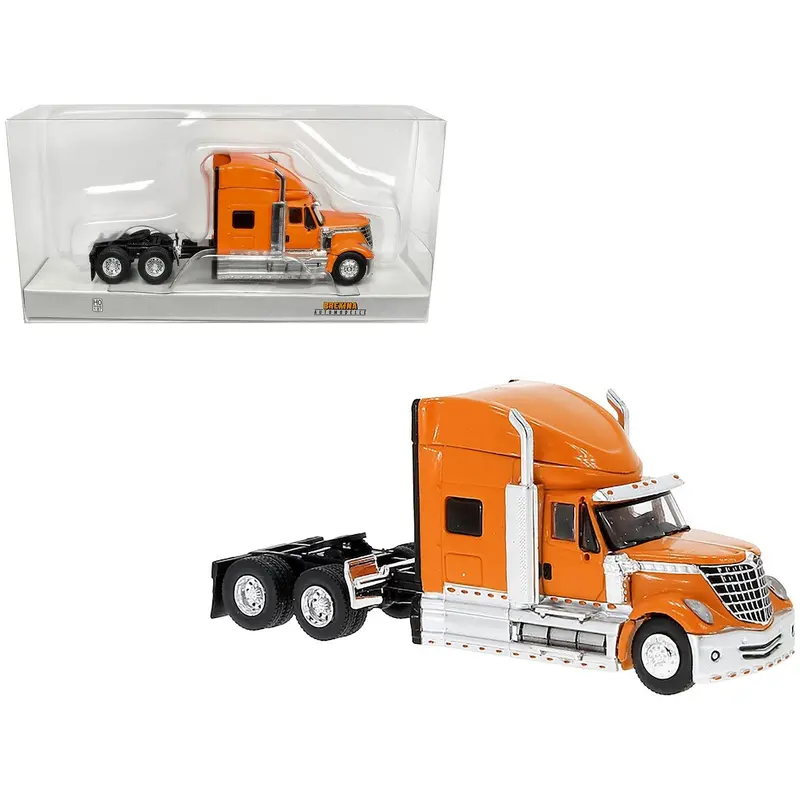 2010 International Lonestar Truck Tractor Orange 1/87 (HO) Scale Model Car by Brekina