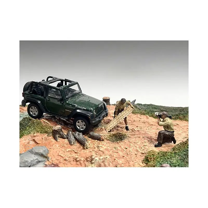 "4X4 Mechanics" 2 Piece Diecast Figure Set 4 for 1/43 Scale Models by American Diorama