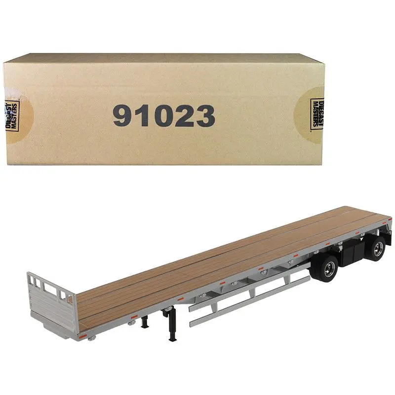 53' Flat Bed Trailer Silver "Transport Series" 1/50 Diecast Model by Diecast Masters