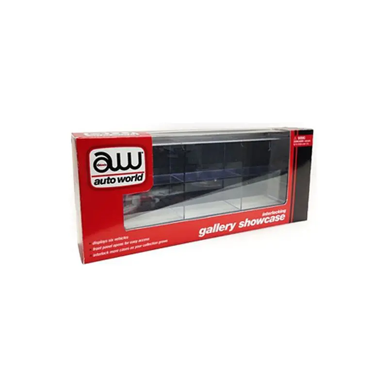 6 Car Interlocking Collectible Display Show Case for 1/64 Scale Model Cars by Auto World