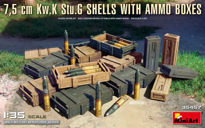 7,5 cm Kw.K Stu.G Shells with Ammo Boxes KIT 1