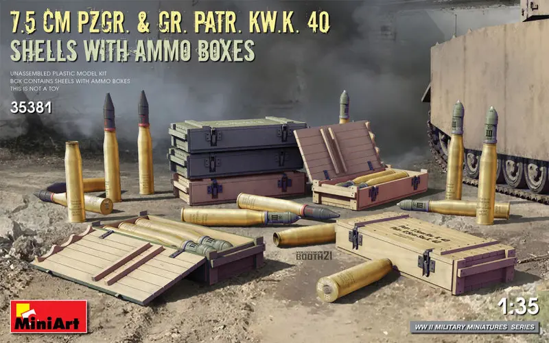 7,5 cm Pzgr.& Gr.Patr.Kw.K.40 SHELL WITH AMMO BOXES KIT 1