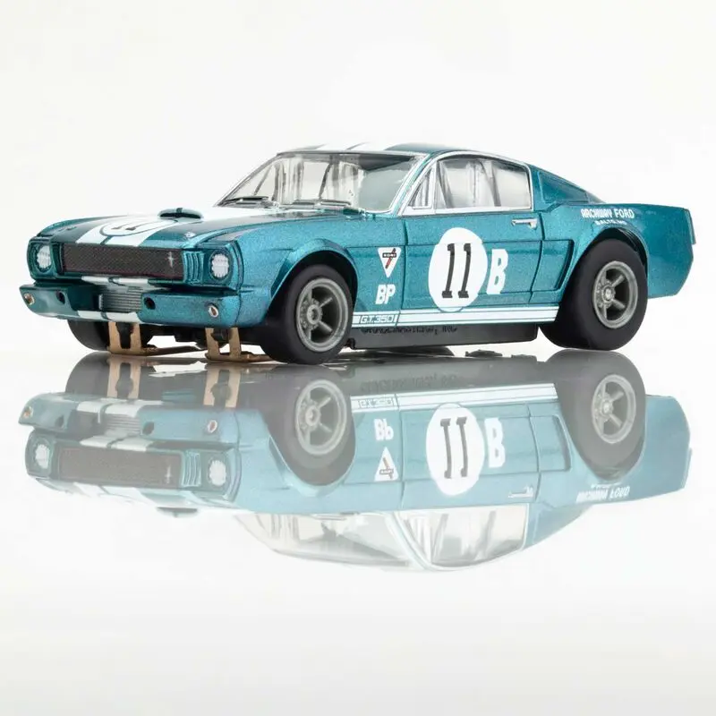 AFX Racing HO 1965 Shelby GT350R Donohue Mega G+ Slot Car, White & Blue