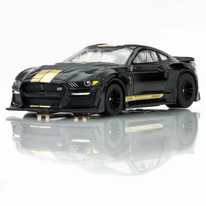 AFX Racing HO Ford Mustang GT500H Mega G+ Slot Car, Black & Gold