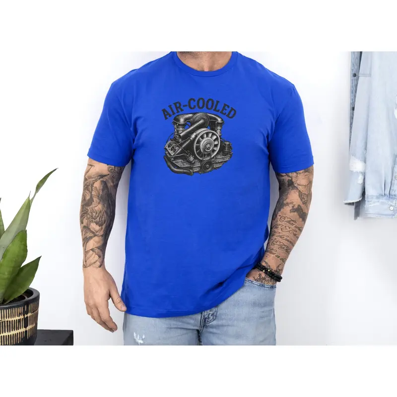 Air-Cooled Engine Vintage T-Shirt - Text Design + Graphic