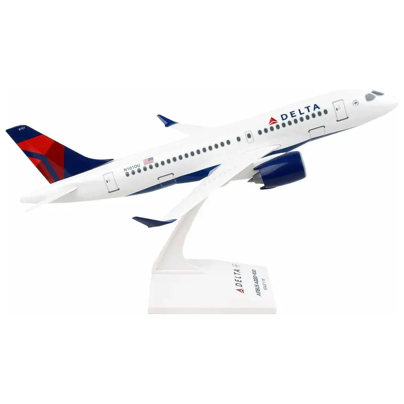 Airbus A220-100 Commercial Aircraft "Delta Air Lines" (N101DU) White with Red and Blue Tail (Snap-Fit) 1/100 Plastic Model by Skymarks
