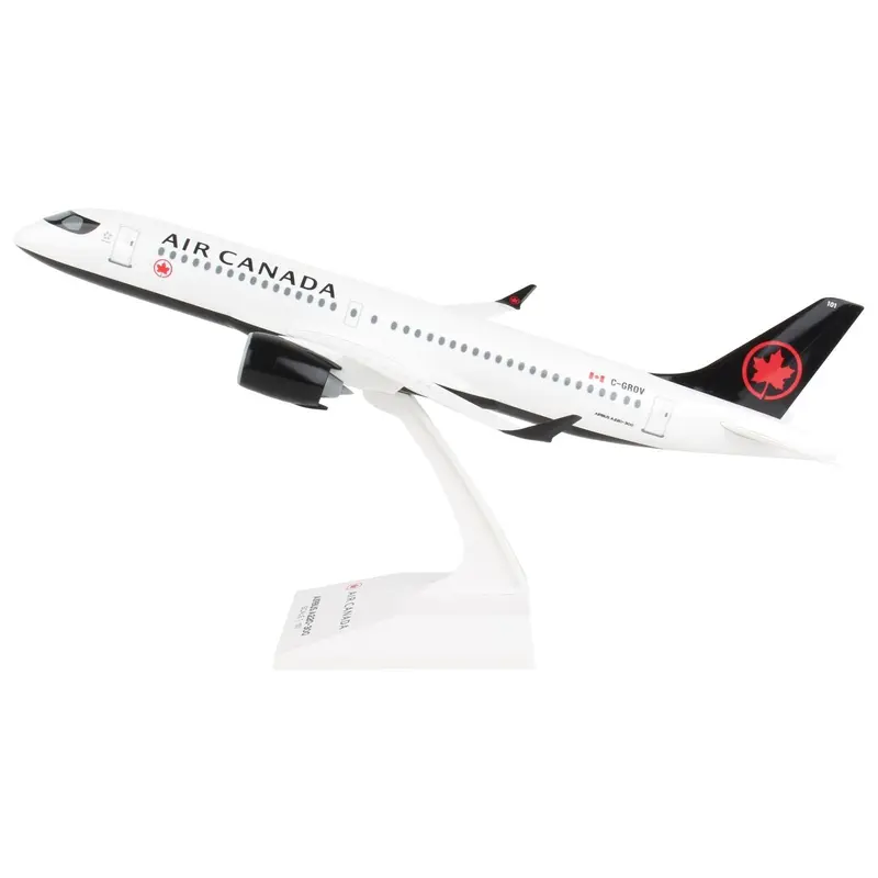 Airbus A220-300 Commercial Aircraft "Air Canada" (C-GROV) White with Black Tail (Snap-Fit) 1/100 Plastic Model by Skymarks