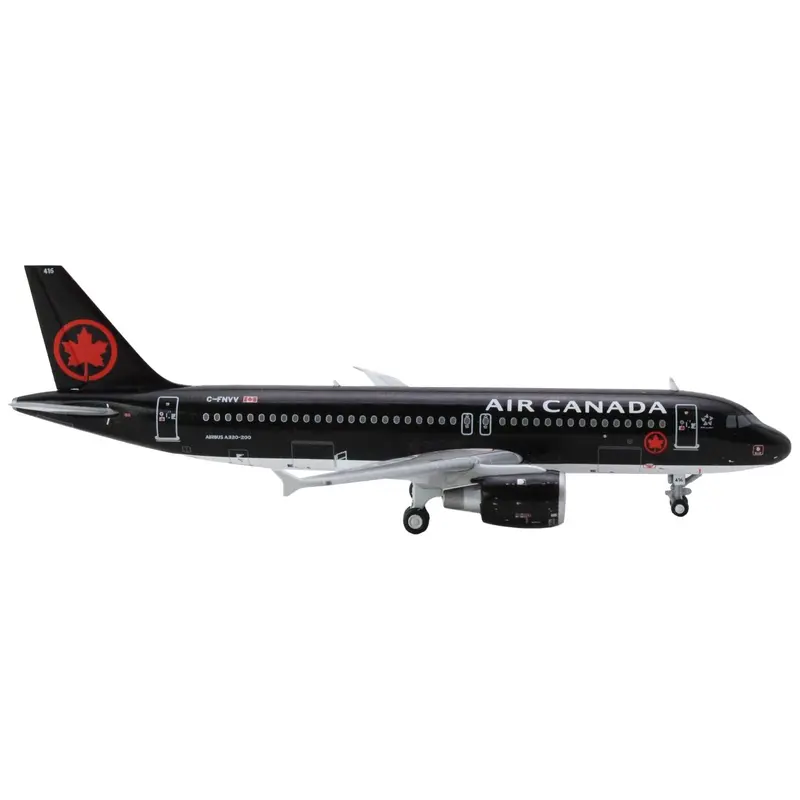 Airbus A320 Commercial Aircraft "Air Canada" (C-FNVV) Black 1/400 Diecast Model Airplane by GeminiJets