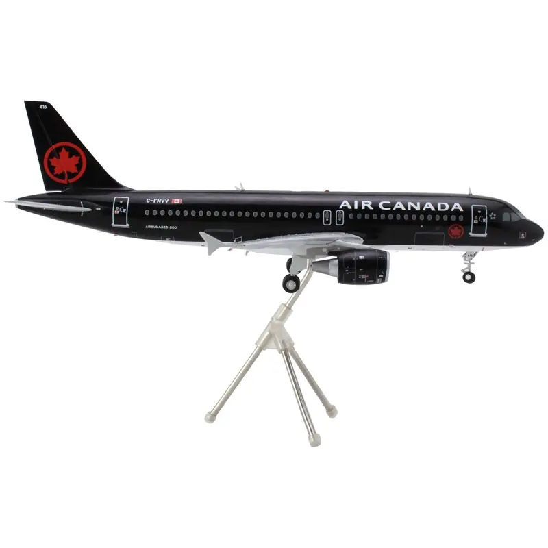 Airbus A320 Commercial Aircraft "Air Canada" (C-FNVV) Black "Gemini 200" Series 1/200 Diecast Model Airplane by GeminiJets