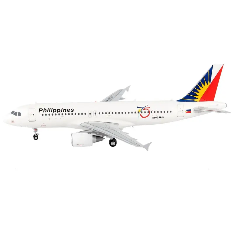 Airbus A320 Commercial Aircraft "Philippine Airlines - 75th Anniversary" White with Tail Graphics "Gemini 200" Series 1/200 Diecast Model Airplane by GeminiJets