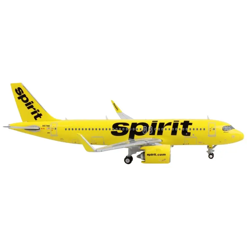 Airbus A320neo Commercial Aircraft "Spirit Airlines" Yellow 1/400 Diecast Model Airplane by GeminiJets