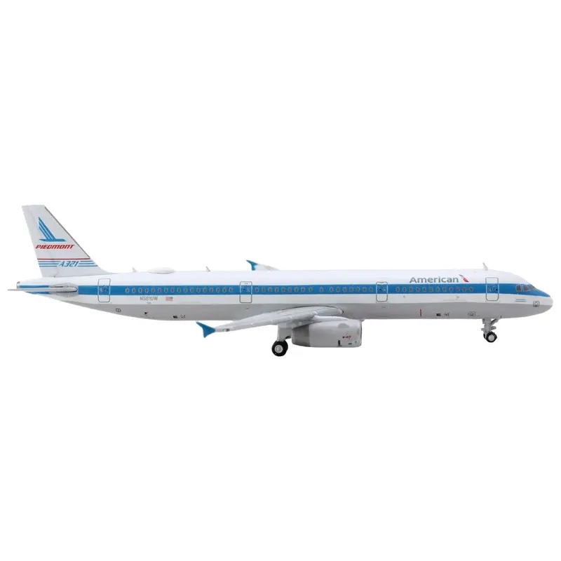 Airbus A321 Commercial Aircraft "American Airlines - Piedmont" (N581UW) White with Blue Stripes 1/400 Diecast Model Airplane by GeminiJets