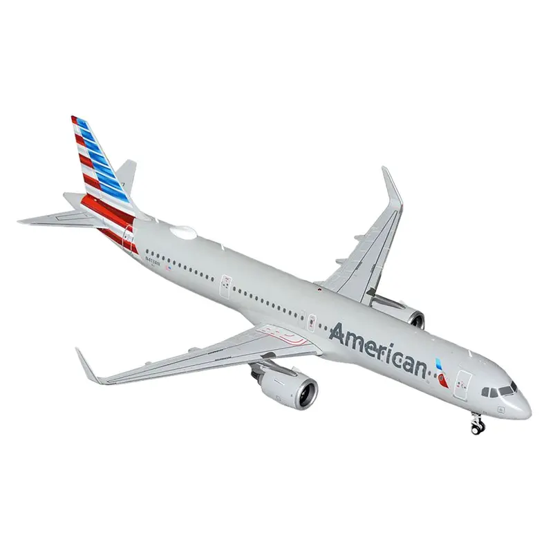Airbus A321neo Commercial Aircraft "American Airlines" (N413AN) Gray with Striped Tail "Gemini 200" Series 1/200 Diecast Model Airplane by GeminiJets