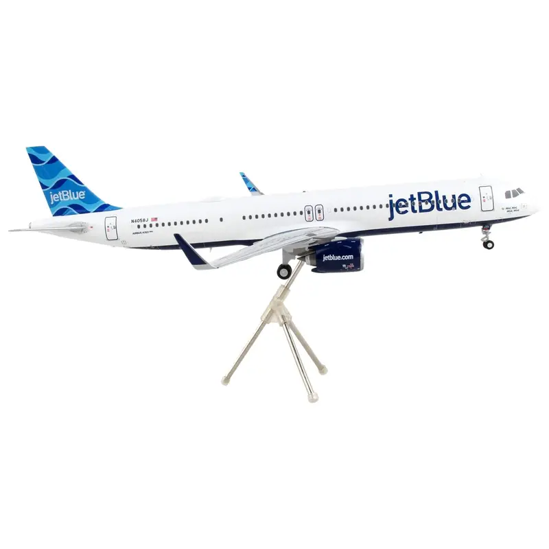 Airbus A321neo Commercial Aircraft "JetBlue Airways" White with Blue Tail "Gemini 200" Series 1/200 Diecast Model Airplane by GeminiJets