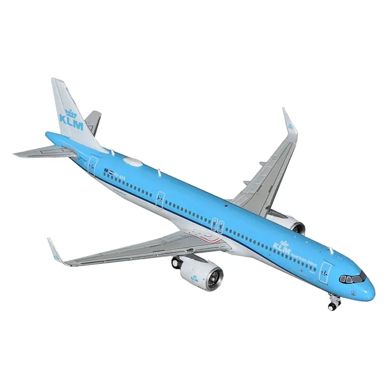 Airbus A321neo Commercial Aircraft "KLM Royal Dutch Airlines" (PH-AXA) Blue and White 1/400 Diecast Model Airplane by GeminiJets