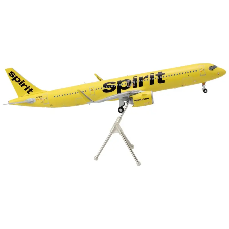 Airbus A321neo Commercial Aircraft "Spirit Airlines" (N702NK) Yellow "Gemini 200" Series 1/200 Diecast Model Airplane by GeminiJets