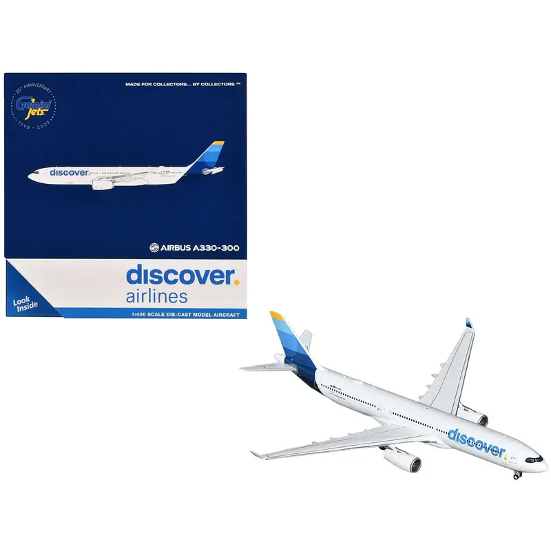 Airbus A330-300 Commercial Aircraft "Discover Airlines" (D-AIKK) White with Blue Tail 1/400 Diecast Model Airplane by GeminiJets