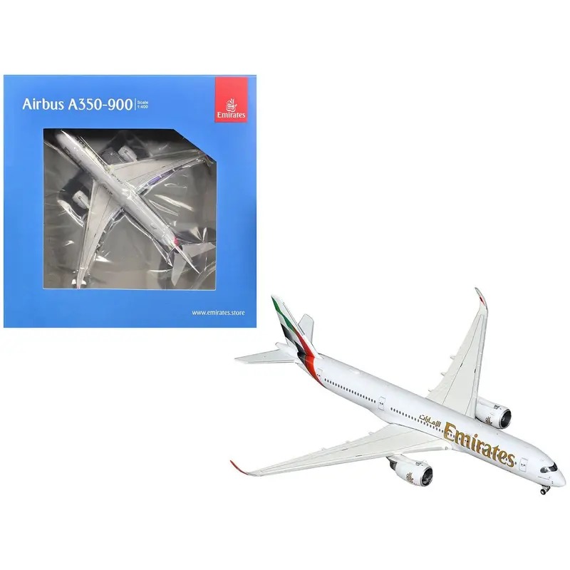 Airbus A350-900 Commercial Aircraft "Emirates Airlines" (A6-EXB) White with Tail Graphics 1/400 Diecast Model Airplane by GeminiJets