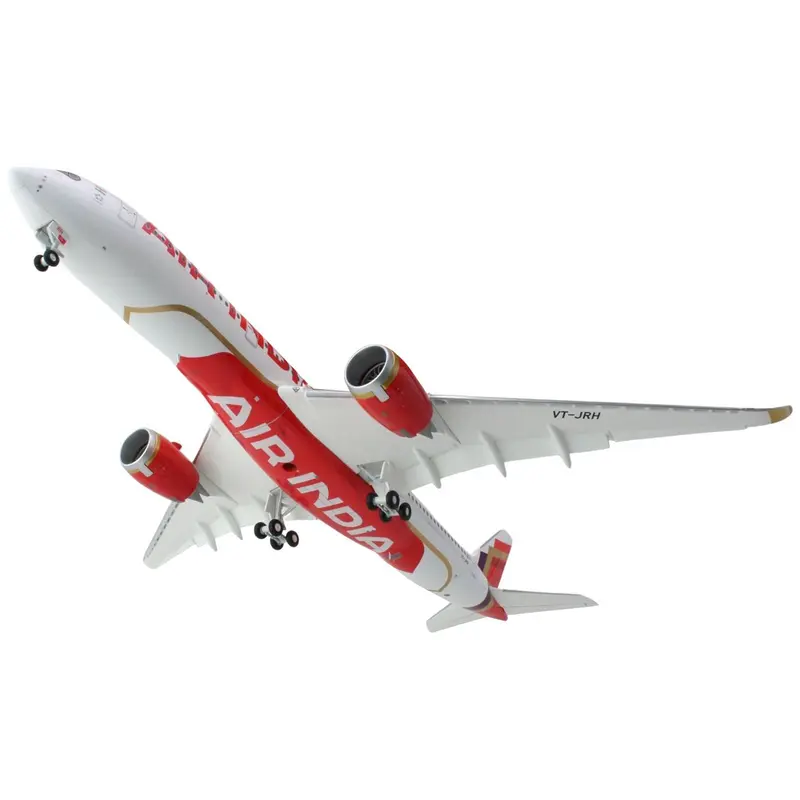 Airbus A350-900 Commercial Aircraft with Flaps Down "Air India" (VT-JRH) White with Striped Tail "Gemini 200" Series 1/200 Diecast Model Airplane by GeminiJets