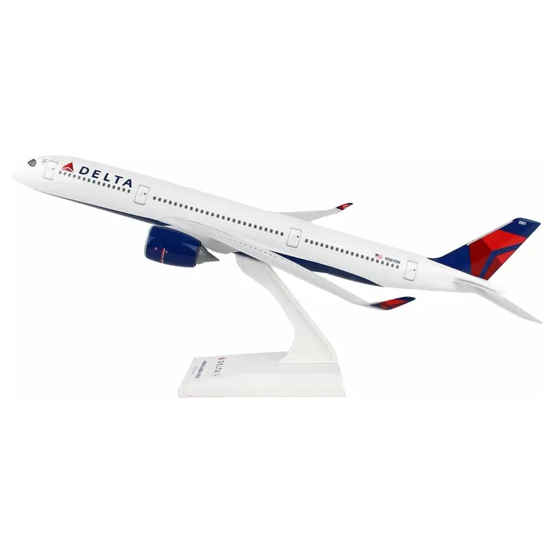 Airbus A350 Commercial Aircraft "Delta Air Lines" (N501DN) White with Red and Blue Tail (Snap-Fit) 1/200 Plastic Model by Skymarks