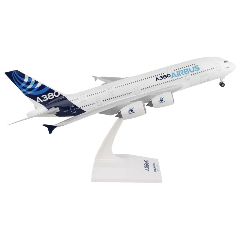 Airbus A380-800 Commercial Aircraft "Airbus" (F-WWDD) White with Dark Blue Tail (Snap-Fit) 1/200 Plastic Model by Skymarks