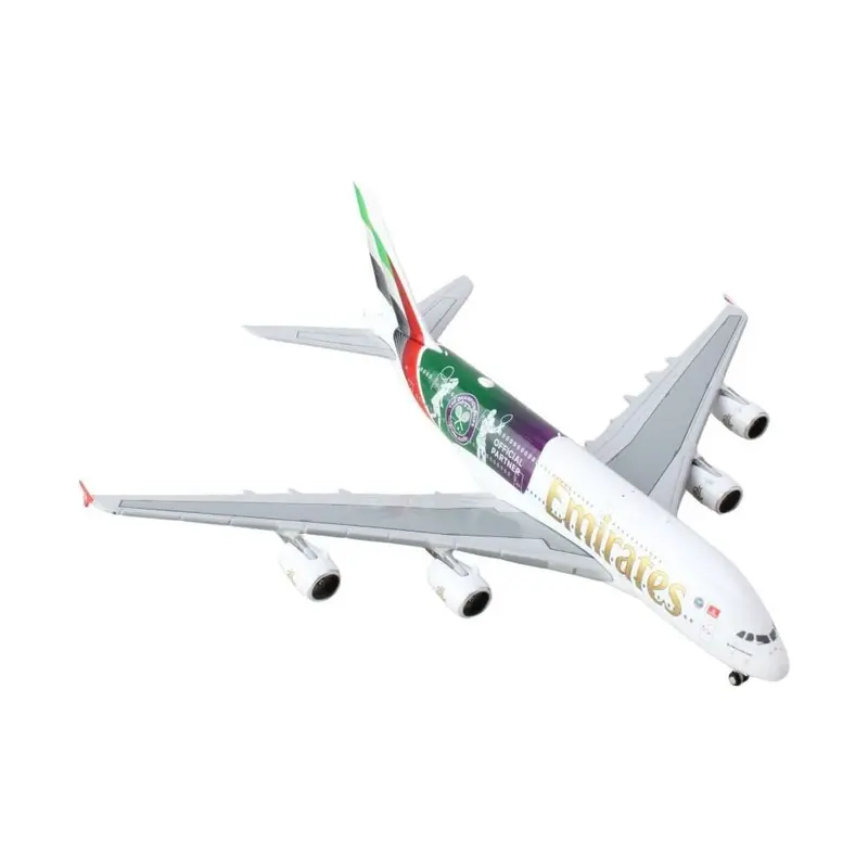Airbus A380-800 Commercial Aircraft "Emirates Airlines - The Championships Wimbledon 2024" (A6-EOE) White with Graphics 1/400 Diecast Model Airplane by GeminiJets