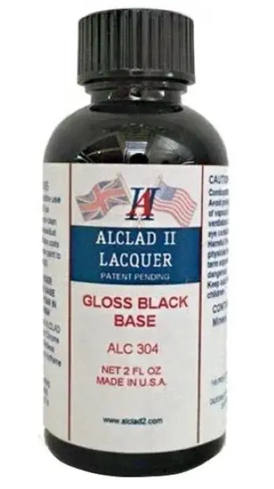 Alclad II ALC-304 Gloss Black Enamel Base Primer Paint 2oz