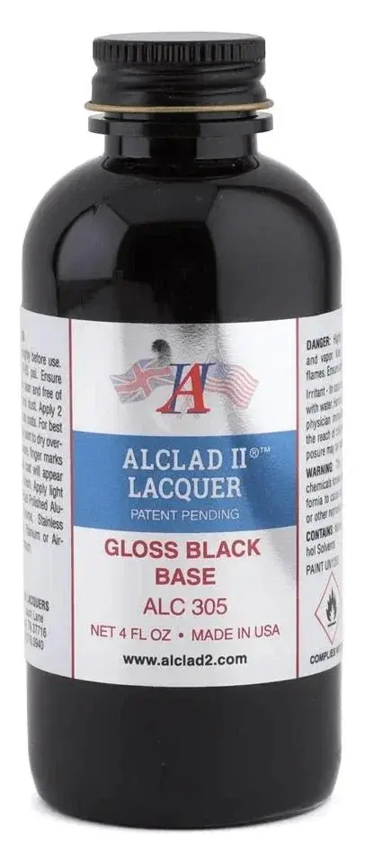 Alclad II ALC-305 Gloss Black Enamel Base Primer Paint 4oz