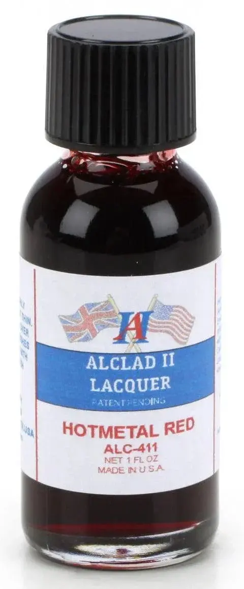 Alclad II ALC-411 Hot Metal Red Lacquer Paint 1oz