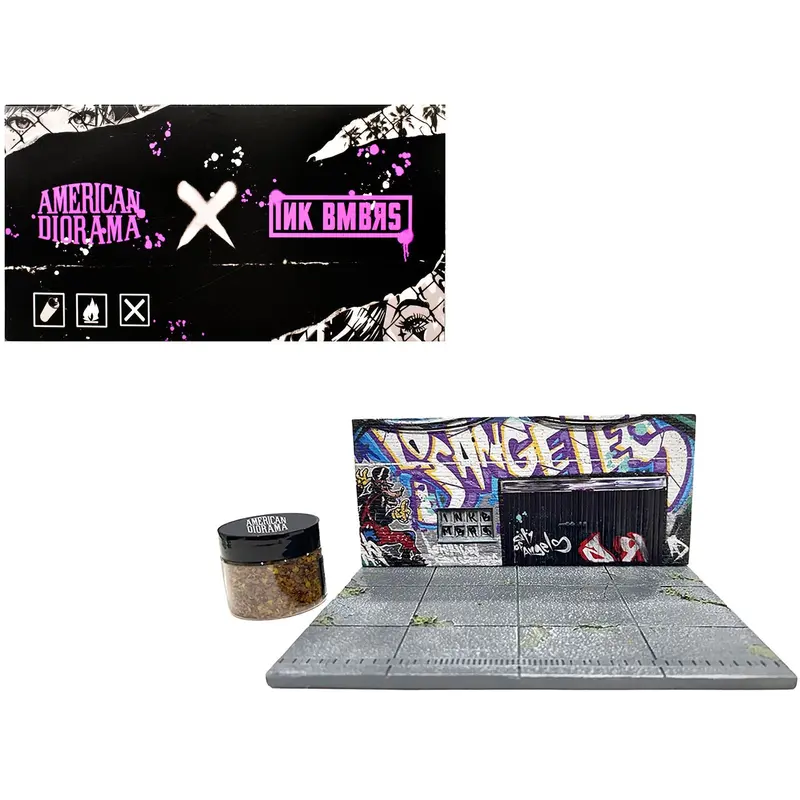 "American Diorama X INK BMBRS - LA Graffiti" Street Art Diorama for 1/64 Scale Models by American Diorama