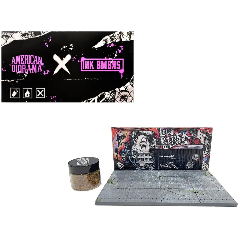 "American Diorama X INK BMBRS - LA Lowrider" Street Art Diorama for 1/64 Scale Models by American Diorama