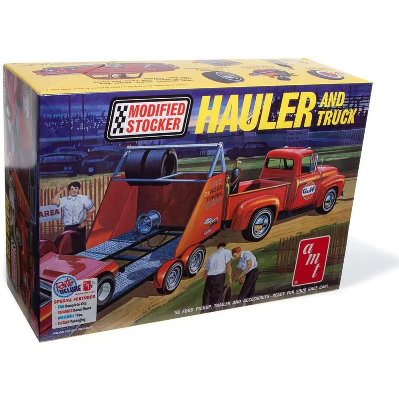 AMT 1953 Ford Pickup "Modified Stocker Hauler" Gulf 1/25 Scale Model Kit