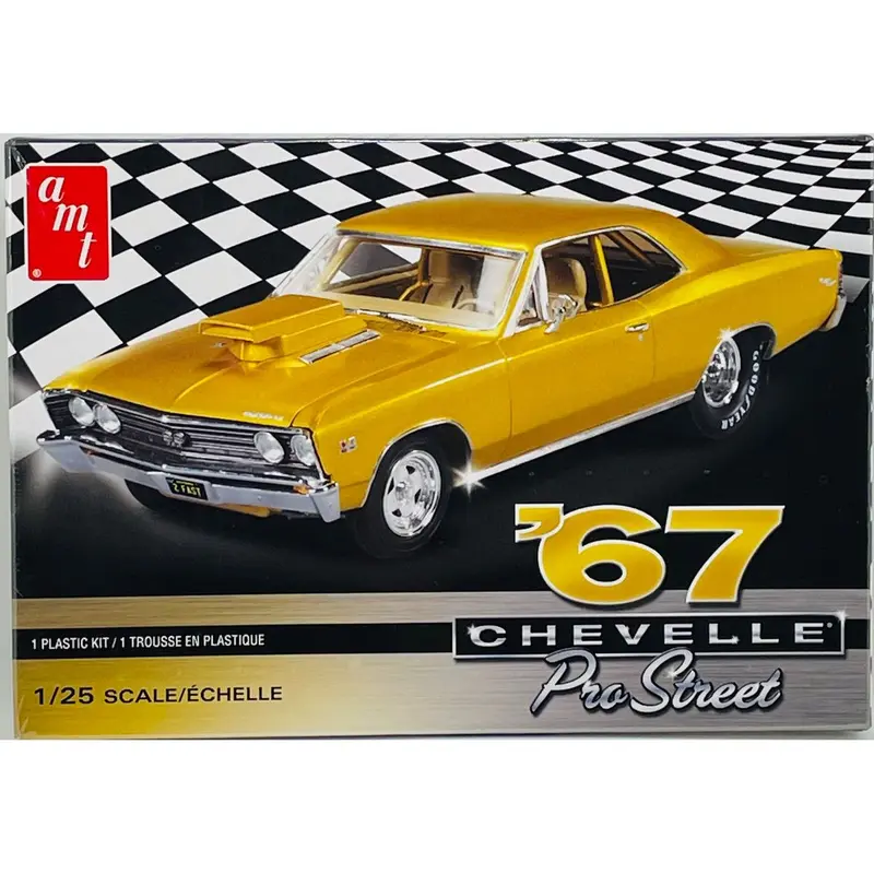 AMT 1967 CHEVY CHEVELLE PRO STREET GOLD PLASTIC MODEL KIT AMT AMT876M/12 SCALE 1/25
