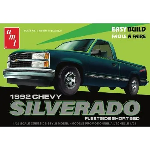 AMT 1992 CHEVROLET SILVERADO SHORTBED FLEETSIDE PICKUP EASY BUILD 1/25 SCALE MODEL KIT