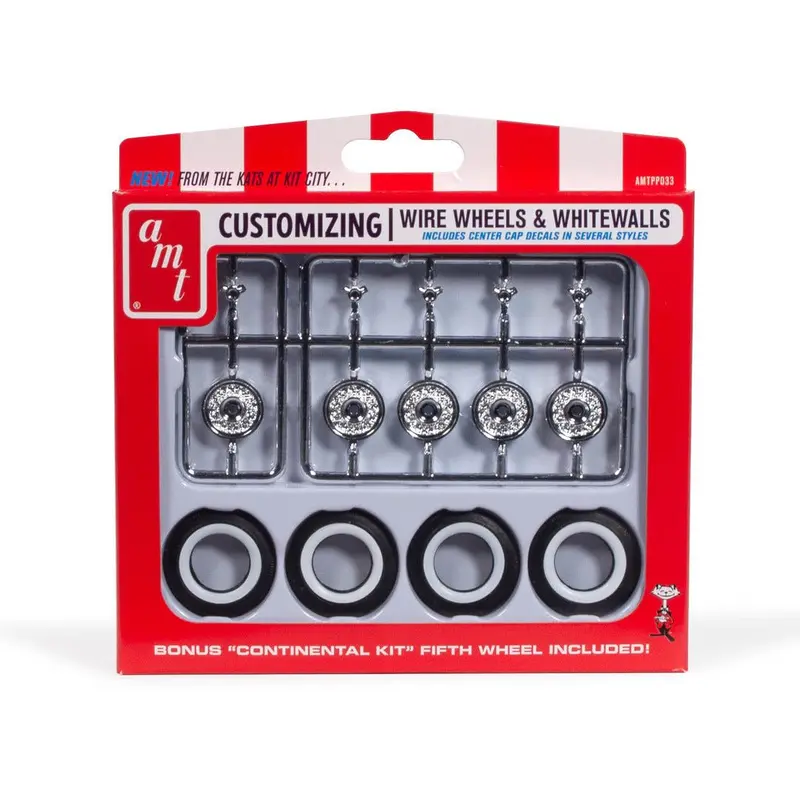 AMT KH Wire Wheels & Tires Parts pack 1/25 Scale Model Kit