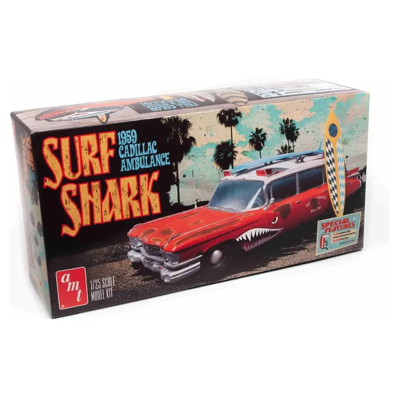 AMT Surf Shark 1959 Cadillac Ambulance 1/25 Scale Model Kit