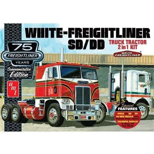 AMT White Freightliner 2-in-1 SD/DD Cabover Tractor (75th Anniversary) 1/25 Scale