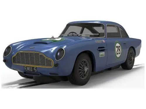 Aston Martin DB5 Blue / Yellow Historic GT Racing in Clear Box 1