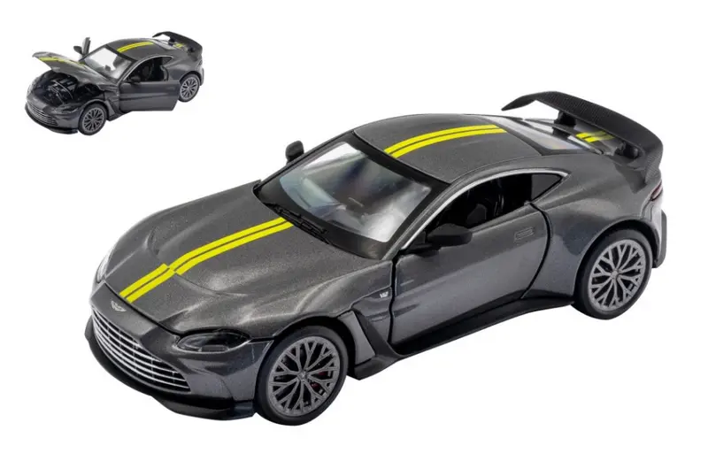 ASTON MARTIN V12 VANTAGE SILVERGUN W/YELLOW STRIPES 1