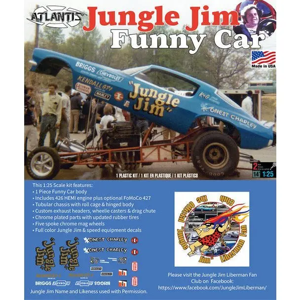 Atlantis Jungle Jim Funny Car 1/25 Scale Model Kit