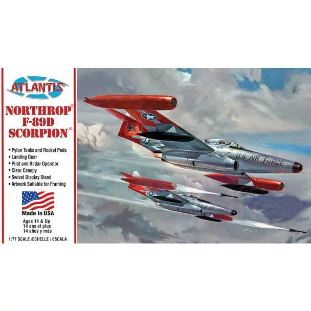 Atlantis Northrop F-89D Scorpion 1/77 Plastic Model Kit