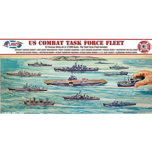 Atlantis US Combat Task Force Fleet 12 Ships Included 1/1200 Scale