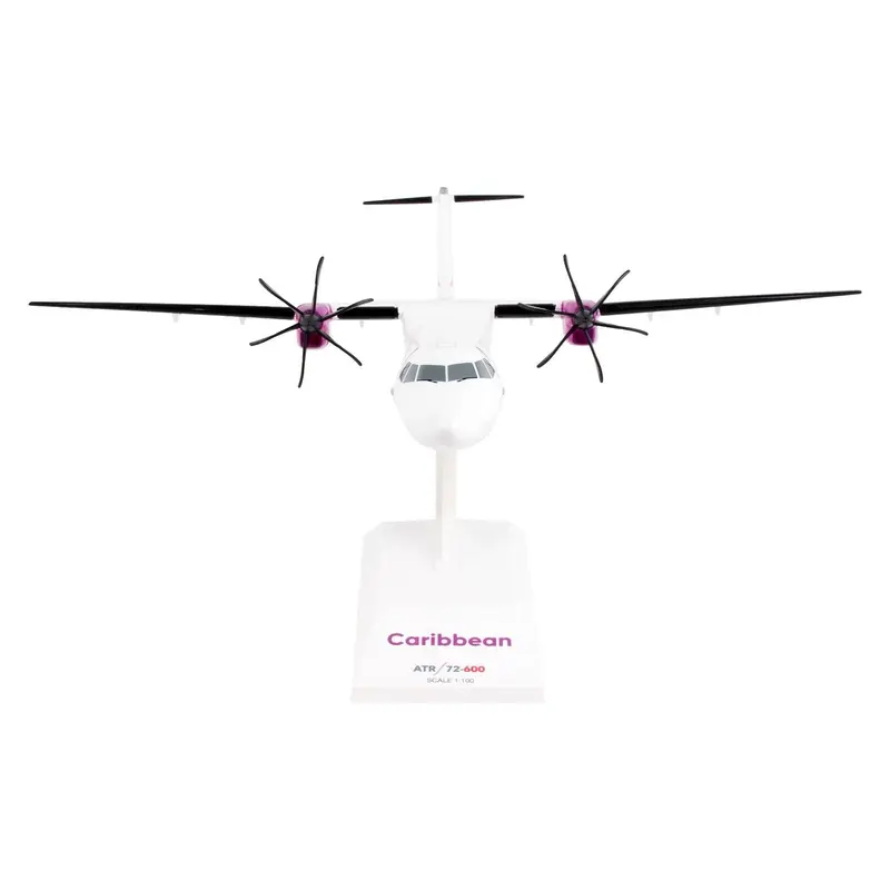 ATR 72-600 Commercial Aircraft "Caribbean Airlines" (9Y-TTI) White with Graphics (Snap-Fit) 1/100 Plastic Model by Skymarks