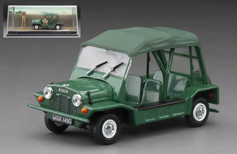 AUSTIN MINI MOKE 1968 GREEN W/2 FIGURES 1