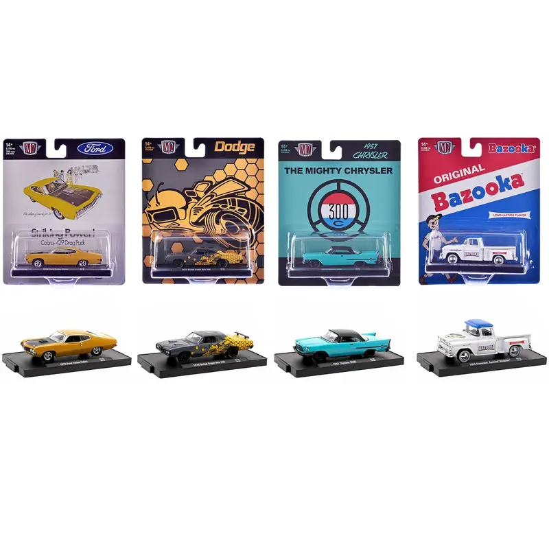 "Auto-Drivers" Set of 4 pieces in Blister Packs Release 119 Limited Edition to 9450 pieces Worldwide 1/64 Diecast Model Cars by M2 Machines