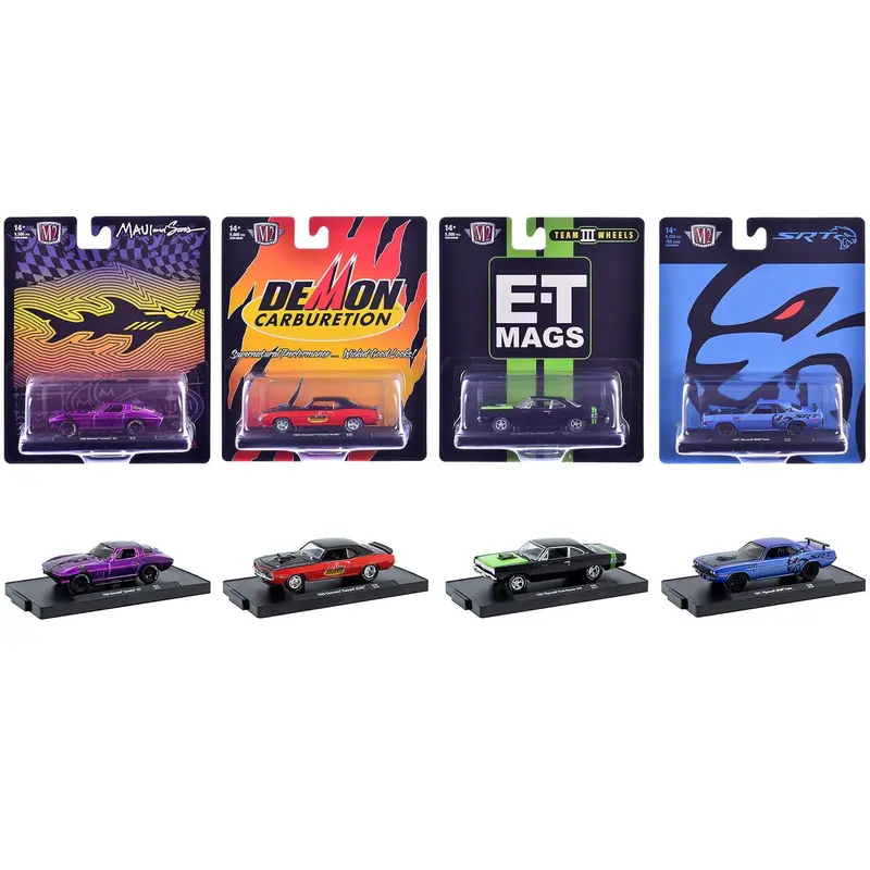 "Auto-Drivers" Set of 4 pieces in Blister Packs Release 128 Limited Edition to 9600 pieces Worldwide 1/64 Diecast Model Cars by M2 Machines