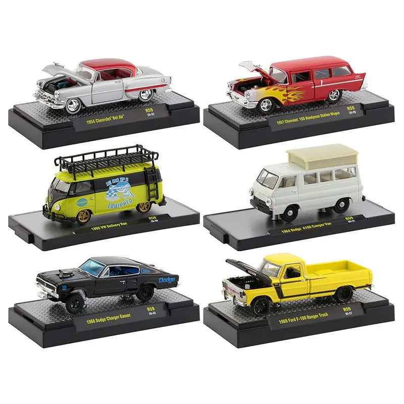 "Auto Shows" 6 piece Set Release 59 IN DISPLAY CASES 1/64 Diecast Model Cars by M2 Machines