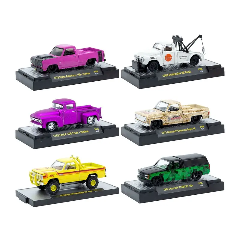 "Auto-Thentics" 6 piece Set Release 100 IN DISPLAY CASES Limited Edition 1/64 Diecast Model Cars by M2 Machines