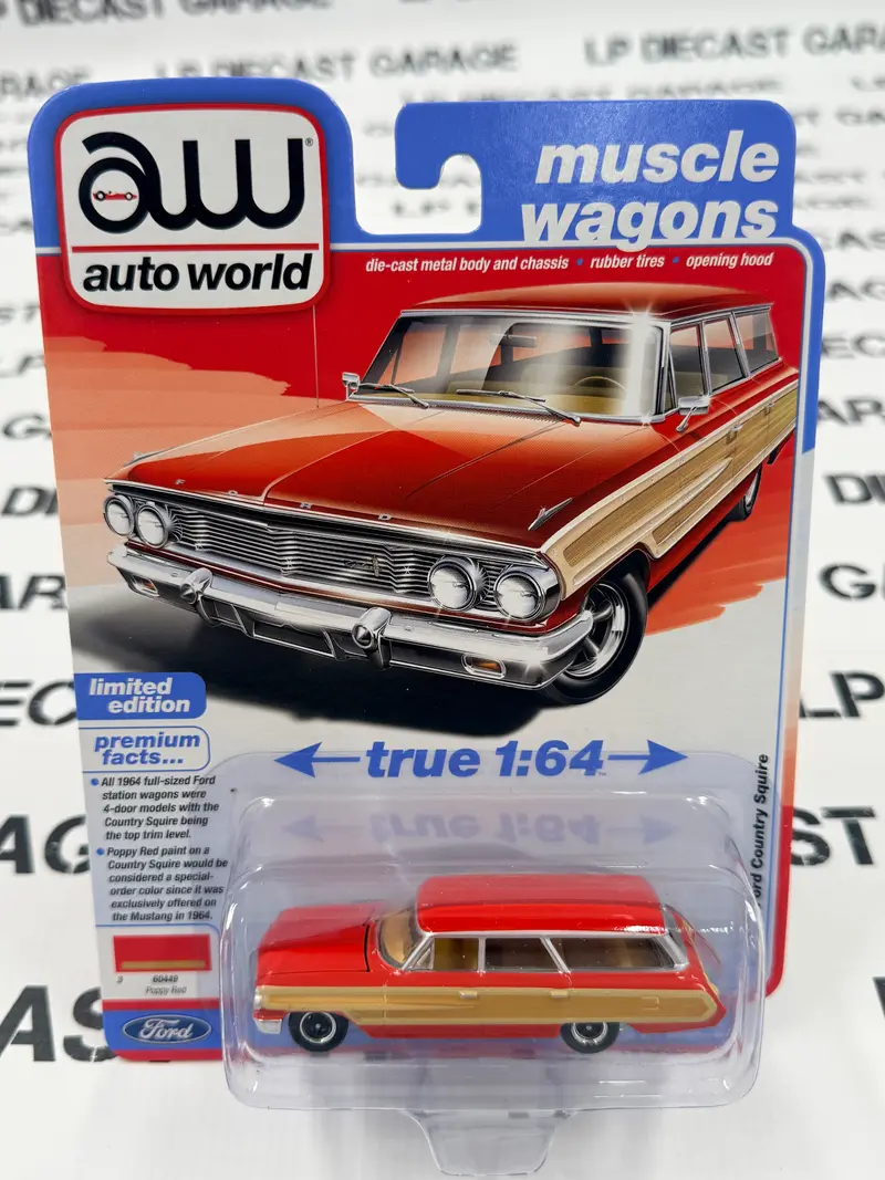 AUTO WORLD 1964 Ford Country Squire Red 1