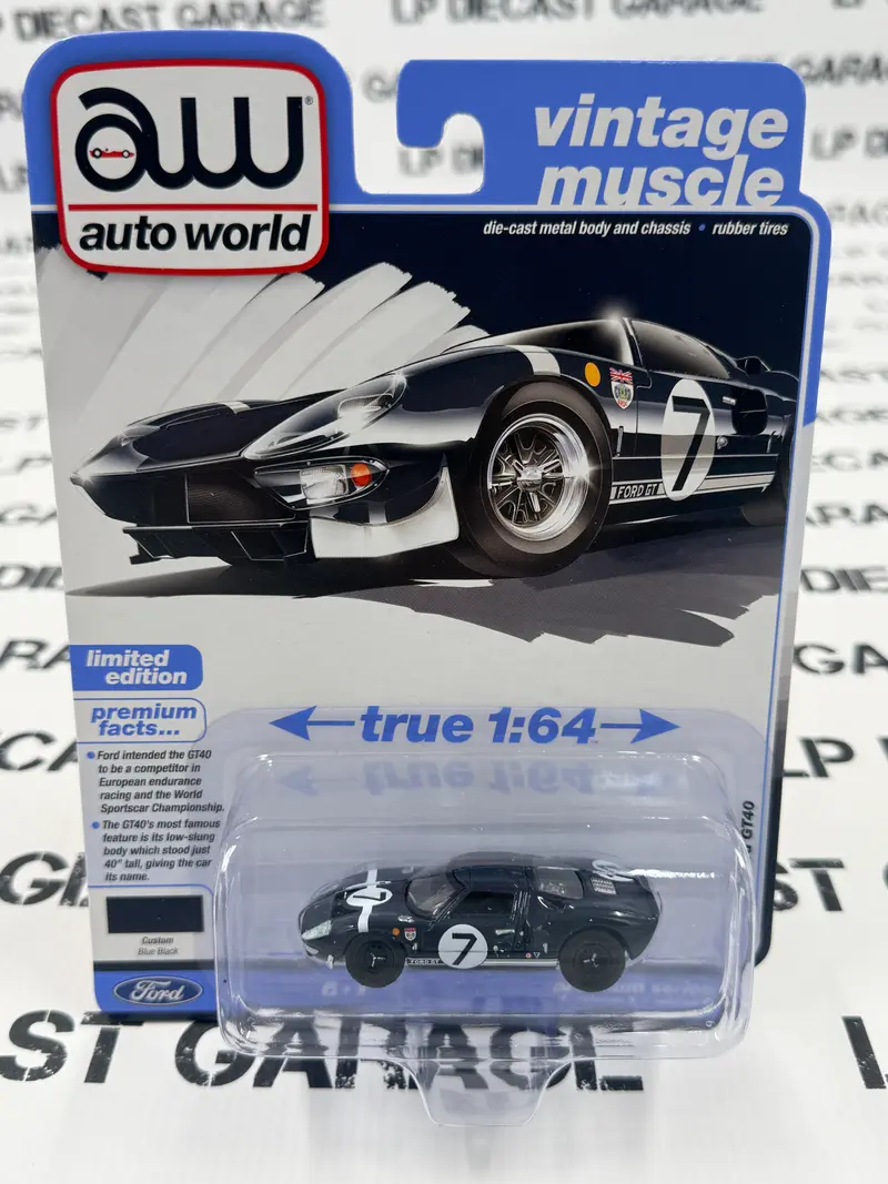AUTO WORLD 1965 Ford GT40 Blue Black #7 1